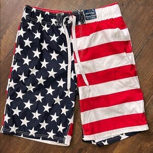 Faded Glory Red and White Board Shorts Swim
